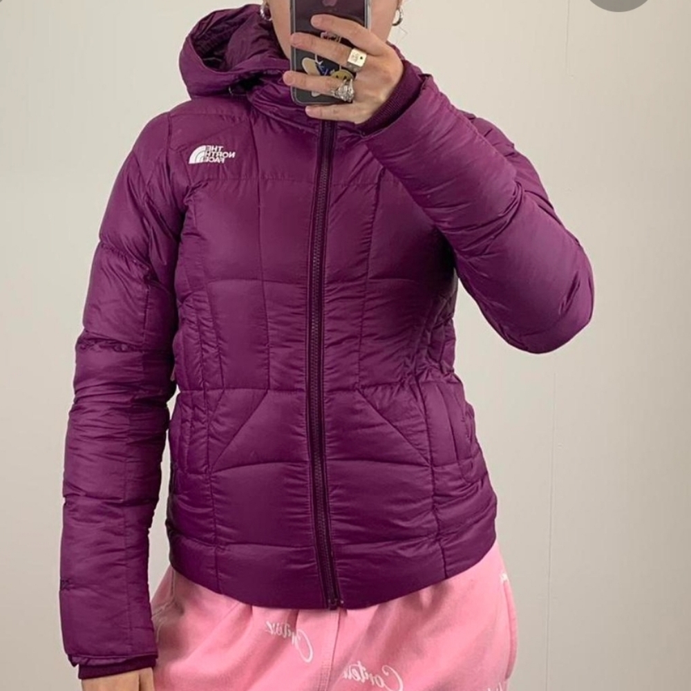 S Northface purple 550 puffer